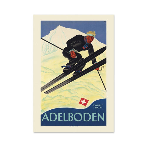 Adelboden Switzerland Poster ‚Äî 1920s Vintage Sports Print | Retro Sports Wall Art