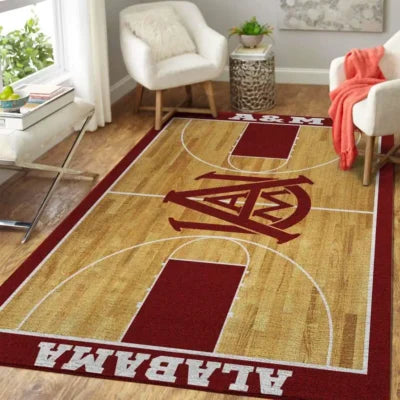 Alabama A and M Basketball Court Rug Floor Decor...