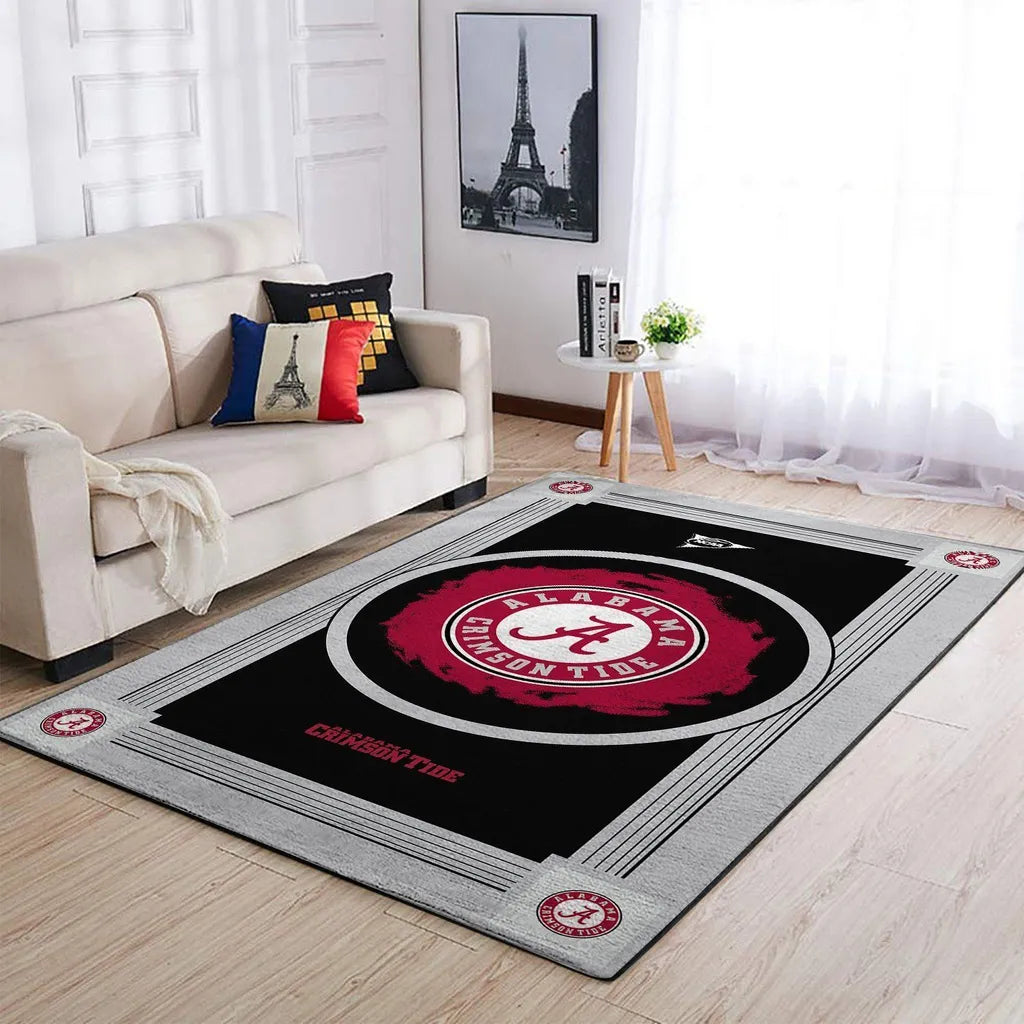 Alabama Crimson Tide Living Room Rug Blue and Red
