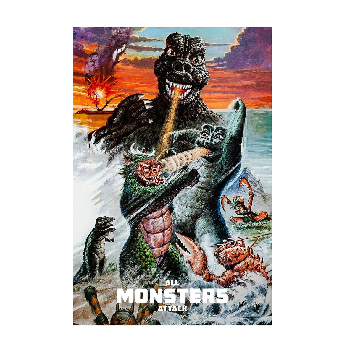 All Monsters Attack (1969) Movie Poster ‚Äî Illustrated Art Print | Kaiju Wall Art