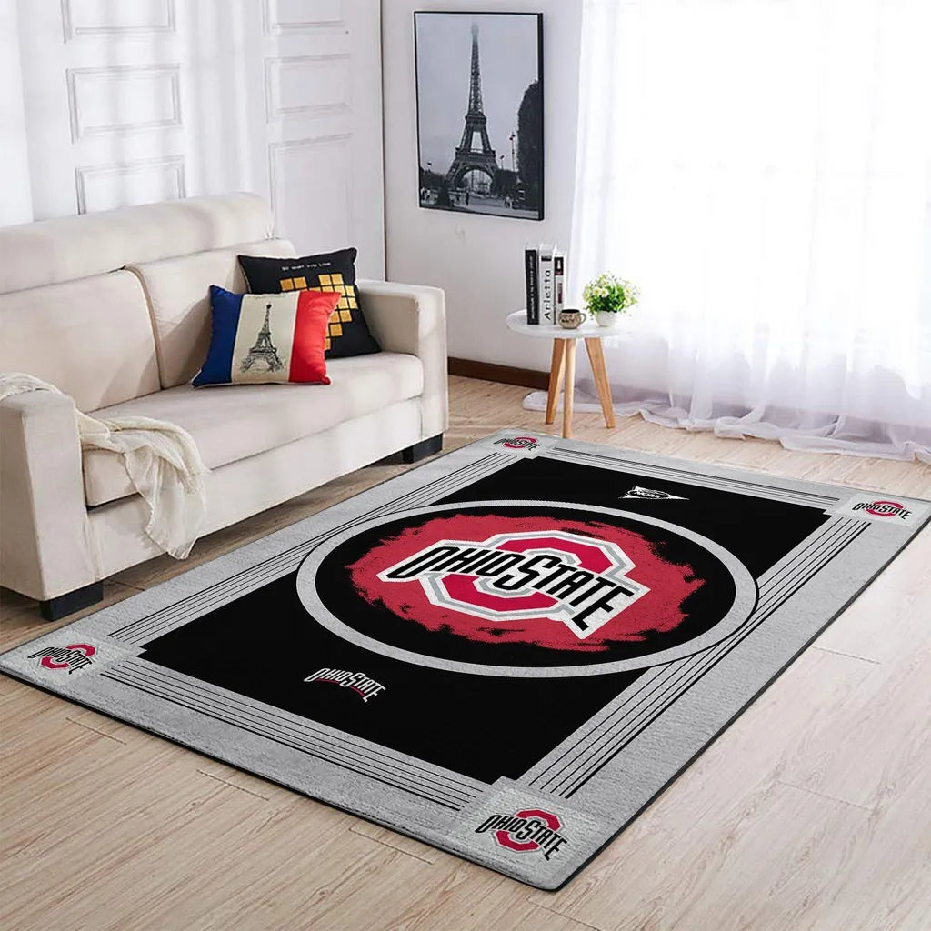 Ohio State Buckeyes Rug - Area for Stylish Living Room Decor Black and Gray