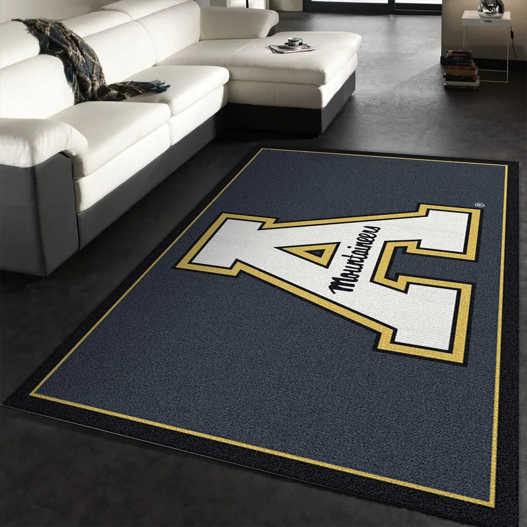 Large Area Rug Featuring Letter A Design for Living Room Blue and White