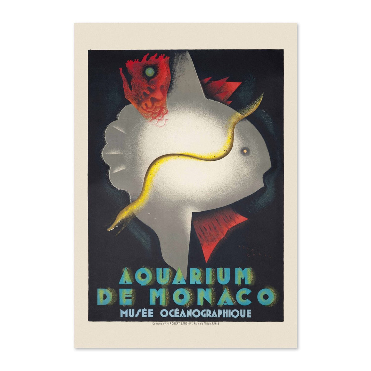 Aquarium de Monaco ‚Äî Vintage 1928 Travel Poster | Ocean Wall Art