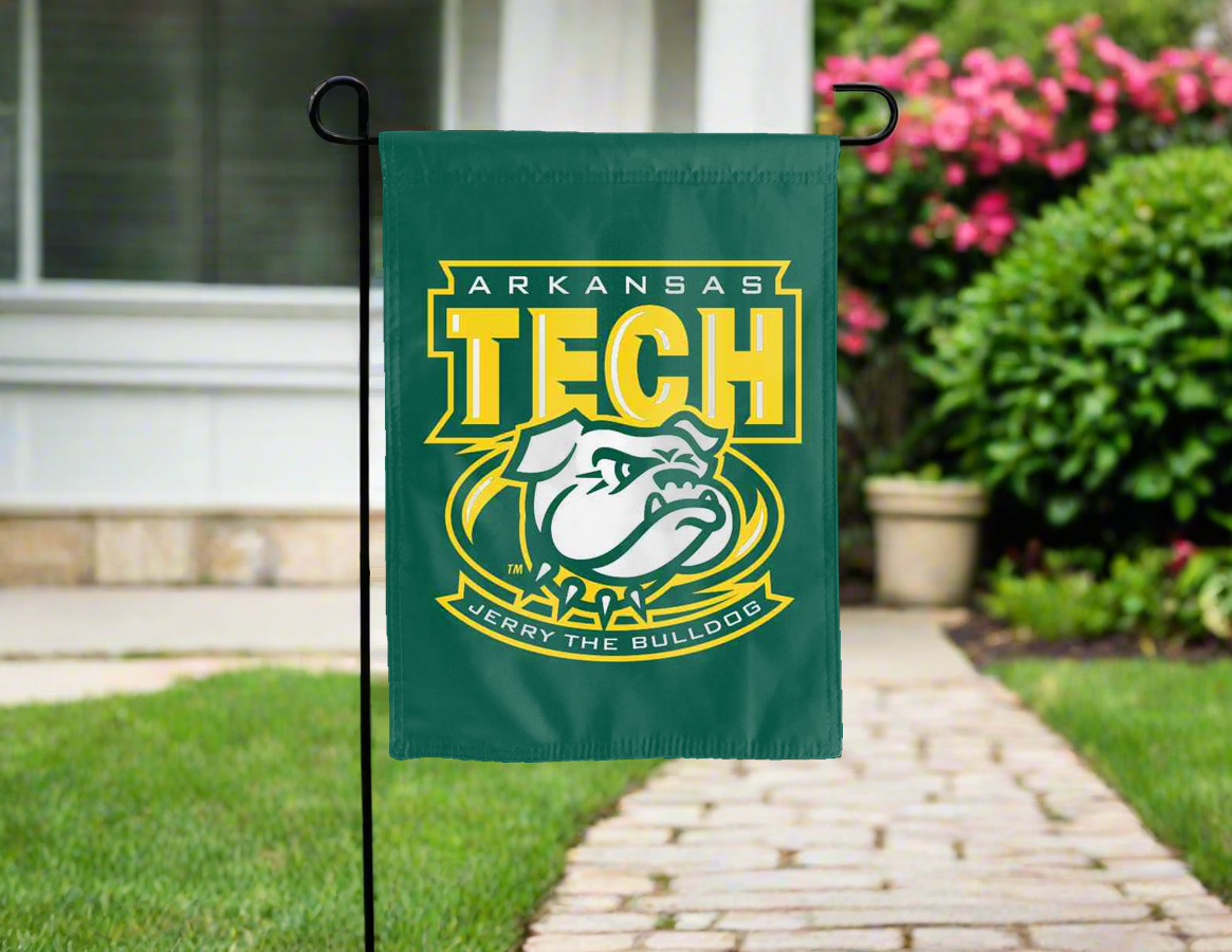 Arkansas Tech University - Jerry The Bulldog Garden Flag