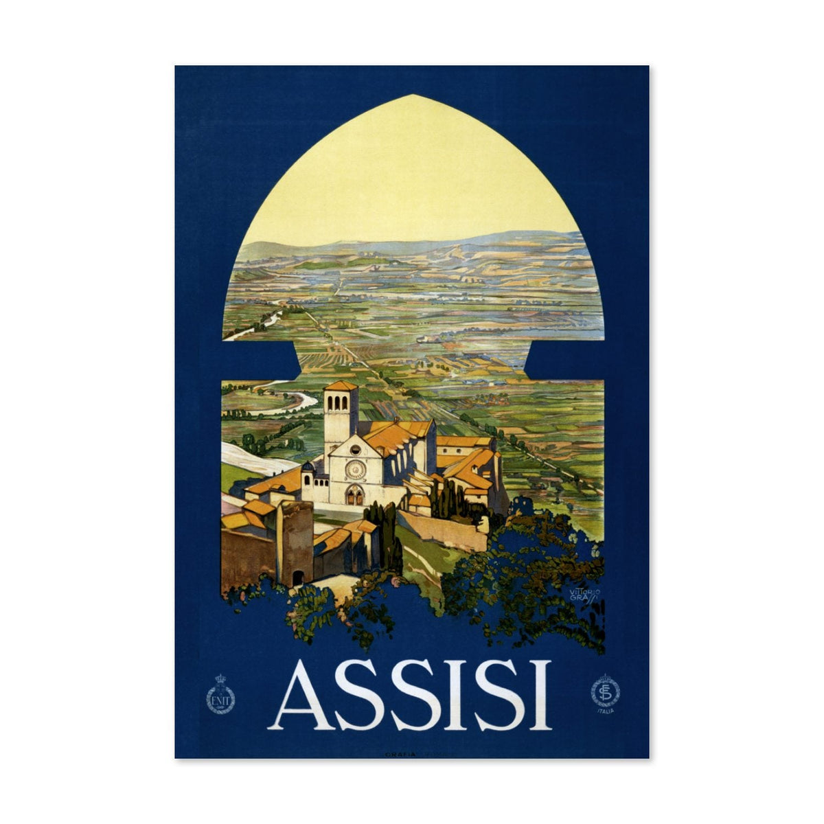 Assisi ‚Äî Vintage 1920s Travel Poster | Italy Wall Art