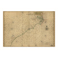 Atlantic Coast 1639 Chart Poster ‚Äî North America Navigational Map Print | Vintage Map Wall Art