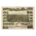 Auburn 1887 Panoramic Map Poster ‚Äî California Bird‚Äôs-Eye View Print | Vintage Map Wall Art