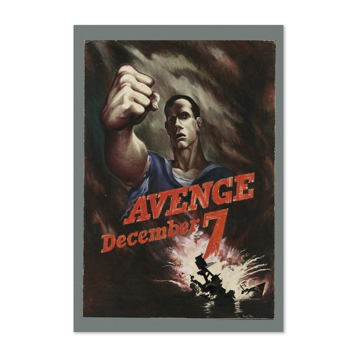 Avenge December 7 ‚Äî WWII Poster 1942 | Vintage War Wall Art