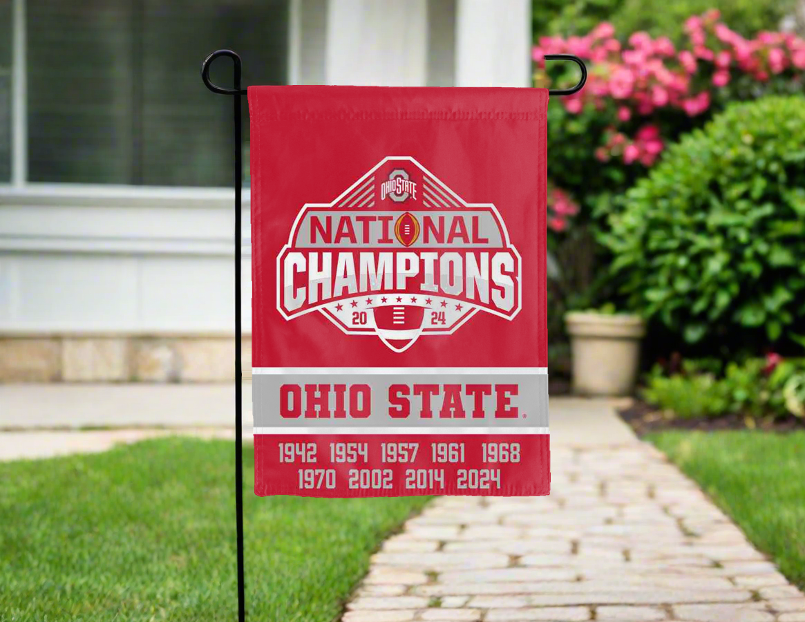 Ohio State Football Nine Time Champions College Football Playoff Garden Flag
