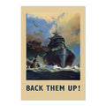 Back Them Up ‚Äî Battleship ‚Äî WWII Poster 1943 | Vintage War Wall Art