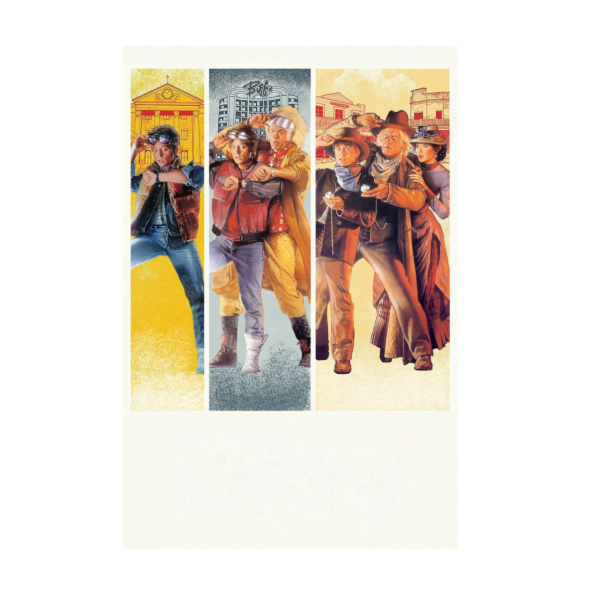 Back to the Future Trilogy Movie Poster ‚Äî Triptych Art Print | Sci-Fi Wall Art