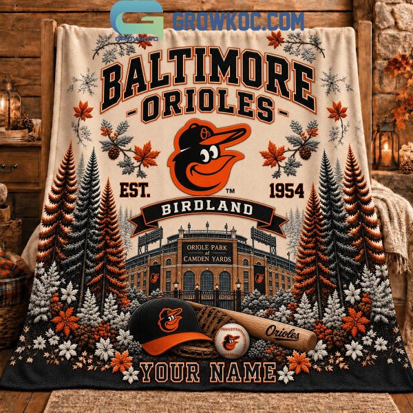 Baltimore Orioles Birdland EST 1954 New Christmas Gift Blanket Quilt
