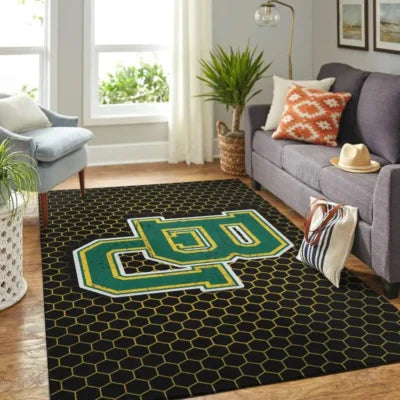 Hexagon Rug with Bold Central Design for Living ...