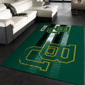Baylor Bears Rug - Area for Sports Fans Room Decor Green and Yellow