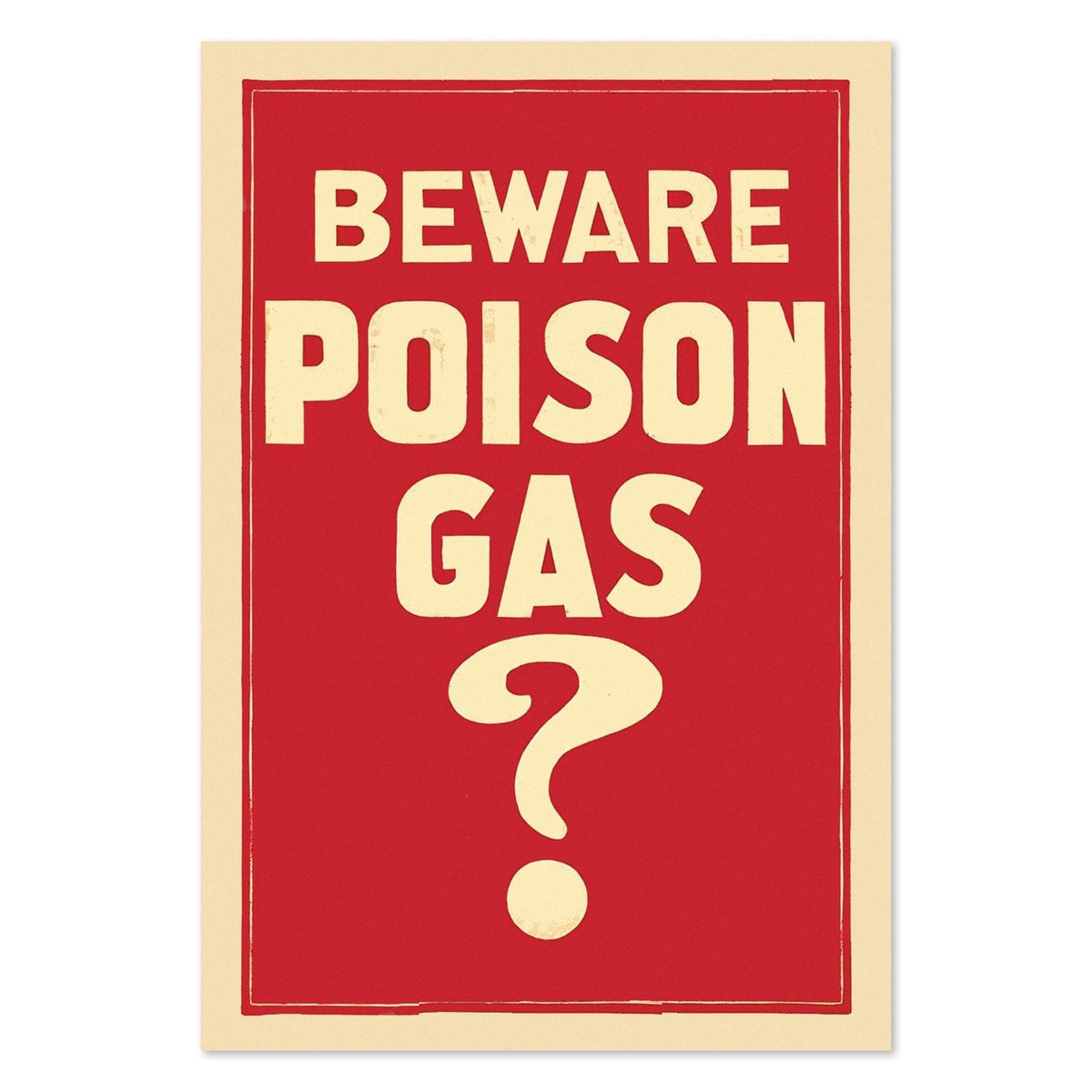 Beware Poison Gas ‚Äî World War I Poster 1917 | Vintage WWI Wall Art