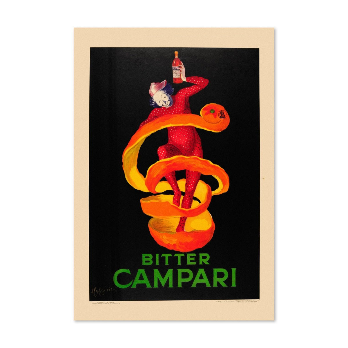 Bitter Campari Poster ‚Äî Leonetto Cappiello Spiritello Print | Vintage Bar Wall Art