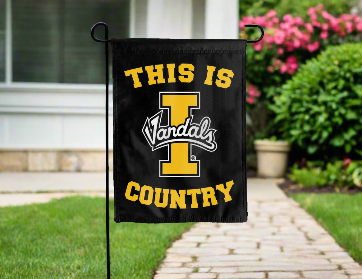 This is Idaho Vandals Country Black Double Sided Garden Flag