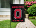 13x18 Ohio State Garden Flag with Ohio State Buckeyes Logo