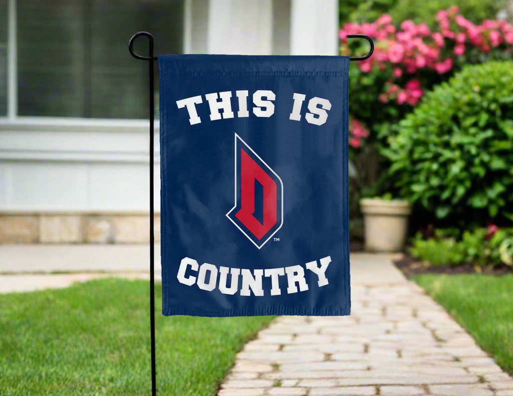 This is Duquesne University Dukes Country Double Sided Garden Flag
