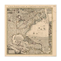 British Colonies in America 1733 Map Poster ‚Äî Colonial North America Map Print | Vintage Map Wall Art