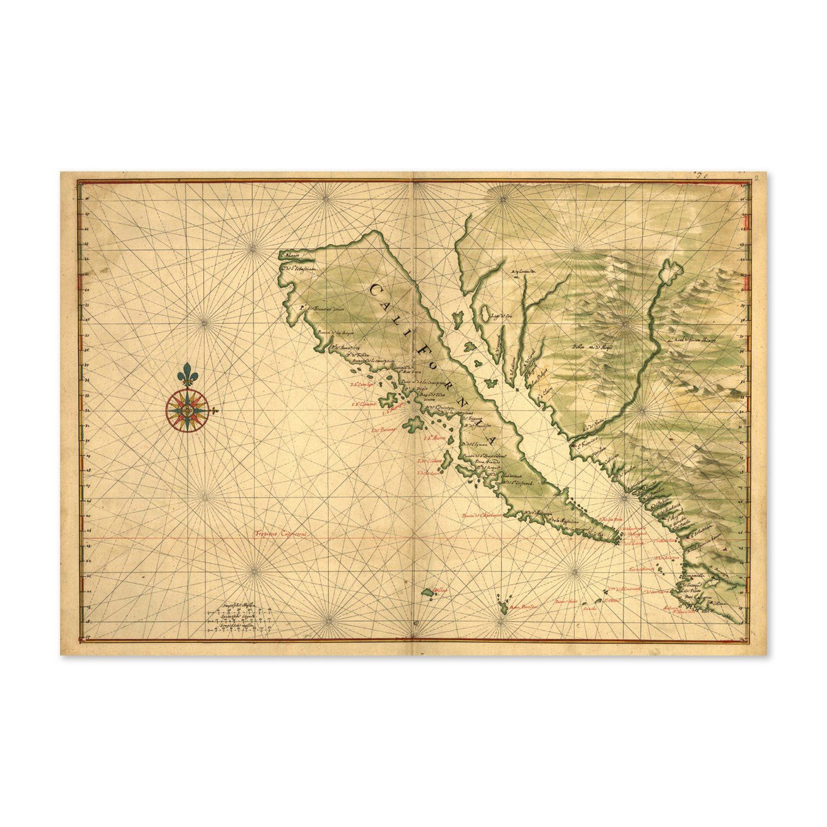 California as an Island Map Poster ‚Äî Vinckeboons 1650s Map Print | Vintage Map Wall Art