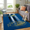 Modern Area Rug with Striped Bear Design for Liv...