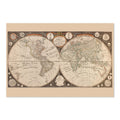 Captain Cook‚Äôs Discoveries 1790s World Map Poster ‚Äî Double Hemisphere Print | Vintage Map Wall Art