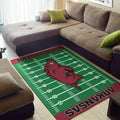 Razorbacks Football Pitch Mat for Fans and Players Green and Red