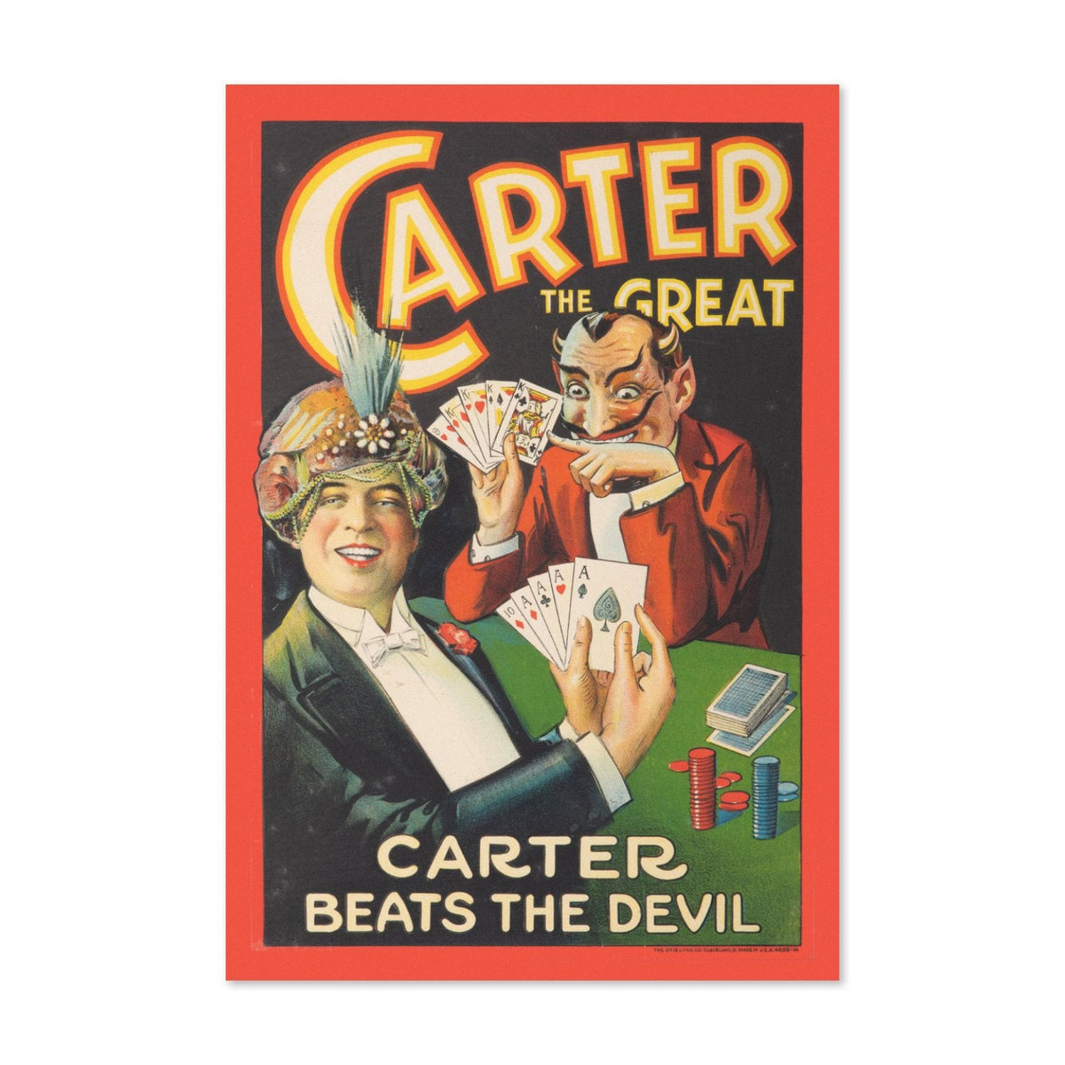 Carter Beats the Devil Poster ‚Äî 1920s Vintage Magic Show Print | Magician Wall Art