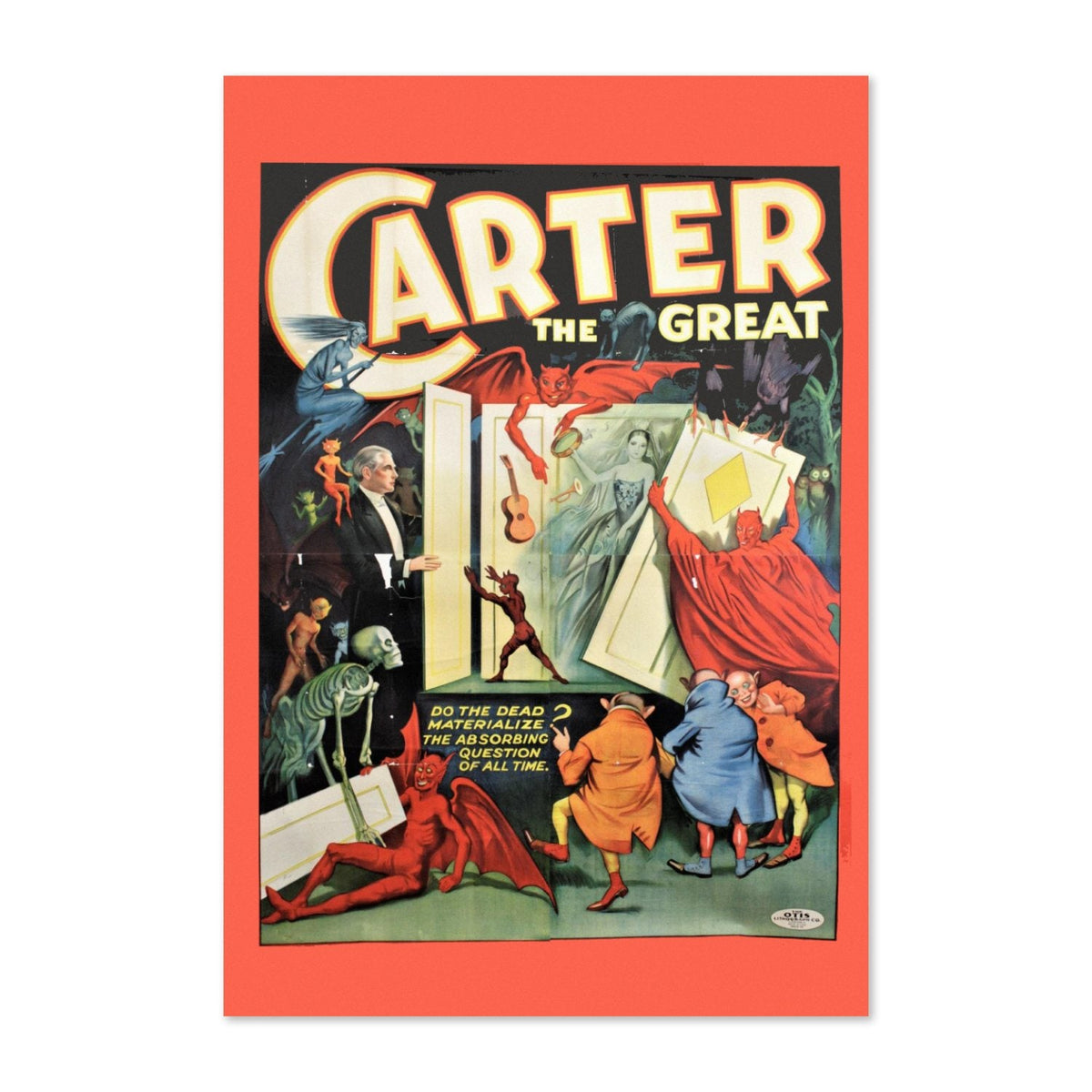 Carter the Great ‚Äî Spirits Rise Poster ‚Äî 1920s Vintage Magic Show Print | Magician Wall Art