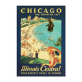 Chicago the Monster City ‚Äî Illinois Central ‚Äî Vintage 1929 Travel Poster | Railroad Wall Art