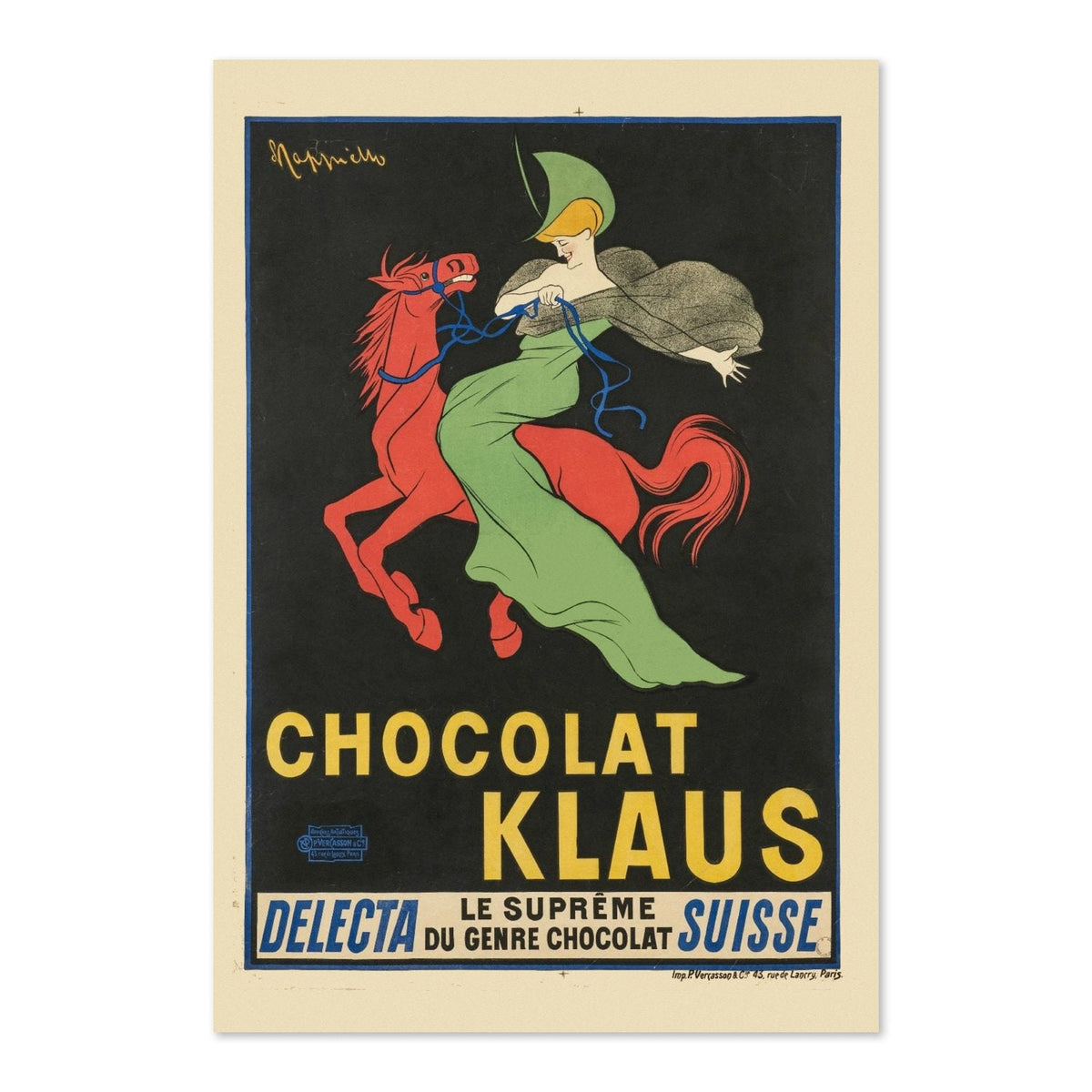 Chocolat Klaus ‚Äî Cappiello ‚Äî Vintage 1903 Advertising Poster | Kitchen Wall Art