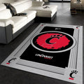 Cincinnati Bearcats Rug - Area for Living Room Decor Black and Red