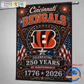 Cincinnati Bengals NFL 250 Years of Freedom 1776-2026 Flag