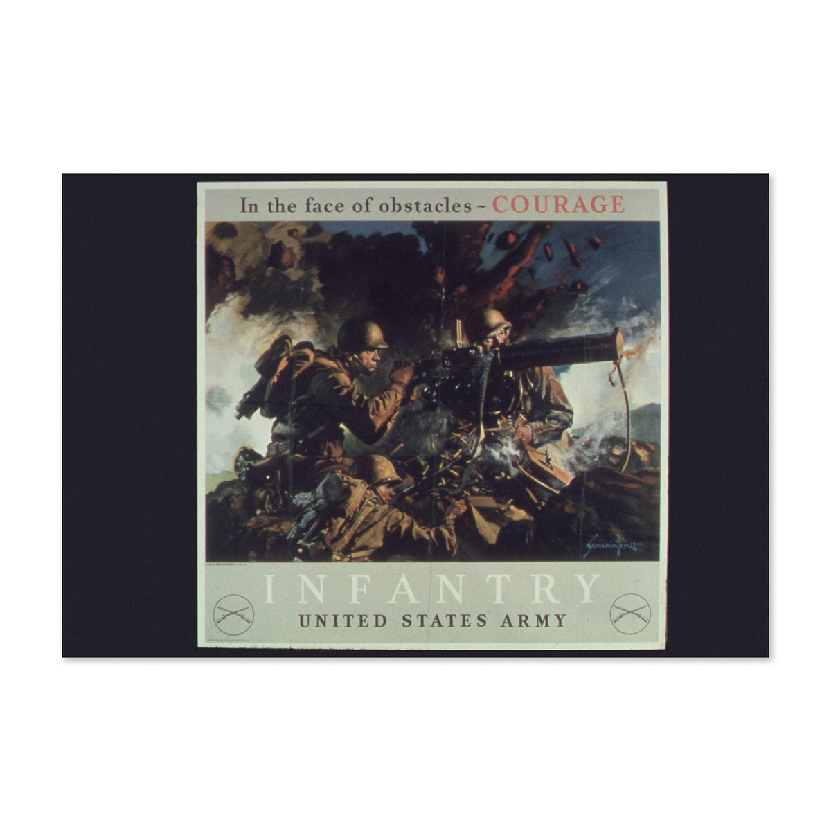 Courage ‚Äî Infantry, United States Army ‚Äî WWII Poster 1943 | Vintage War Wall Art