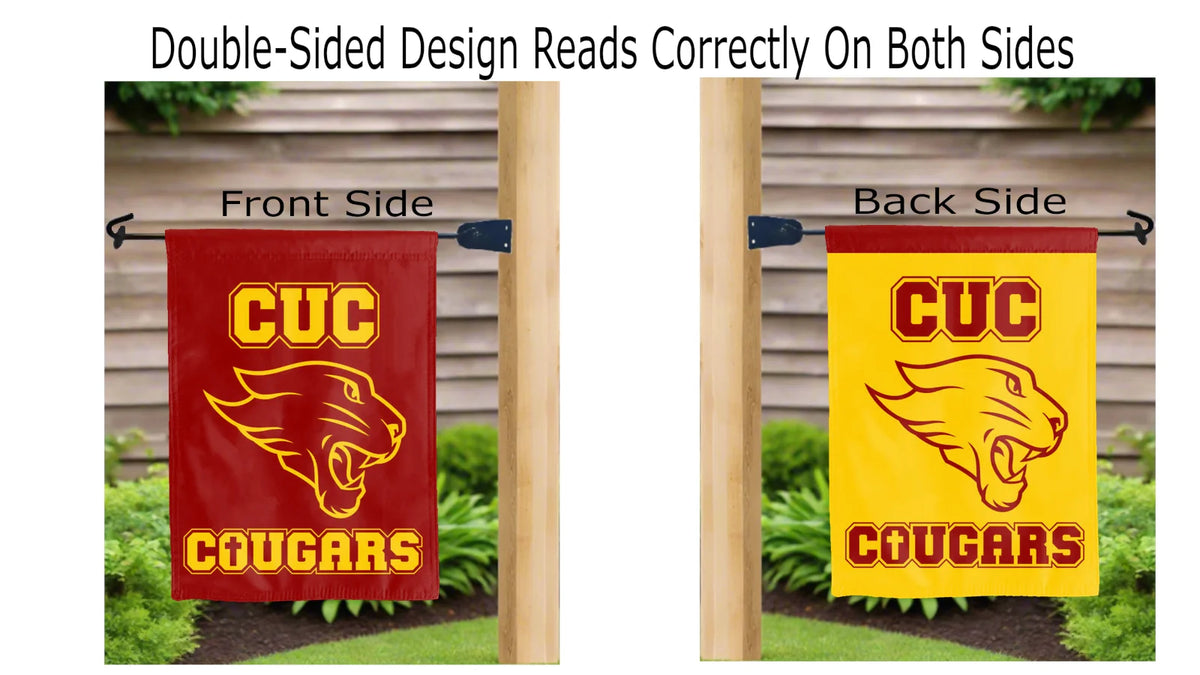 Concordia University Chicago - Cougars Red and Gold Garden Flag
