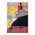 Cunard ‚Äî Boston to Europe ‚Äî Vintage 1922 Travel Poster | Ocean Liner Wall Art