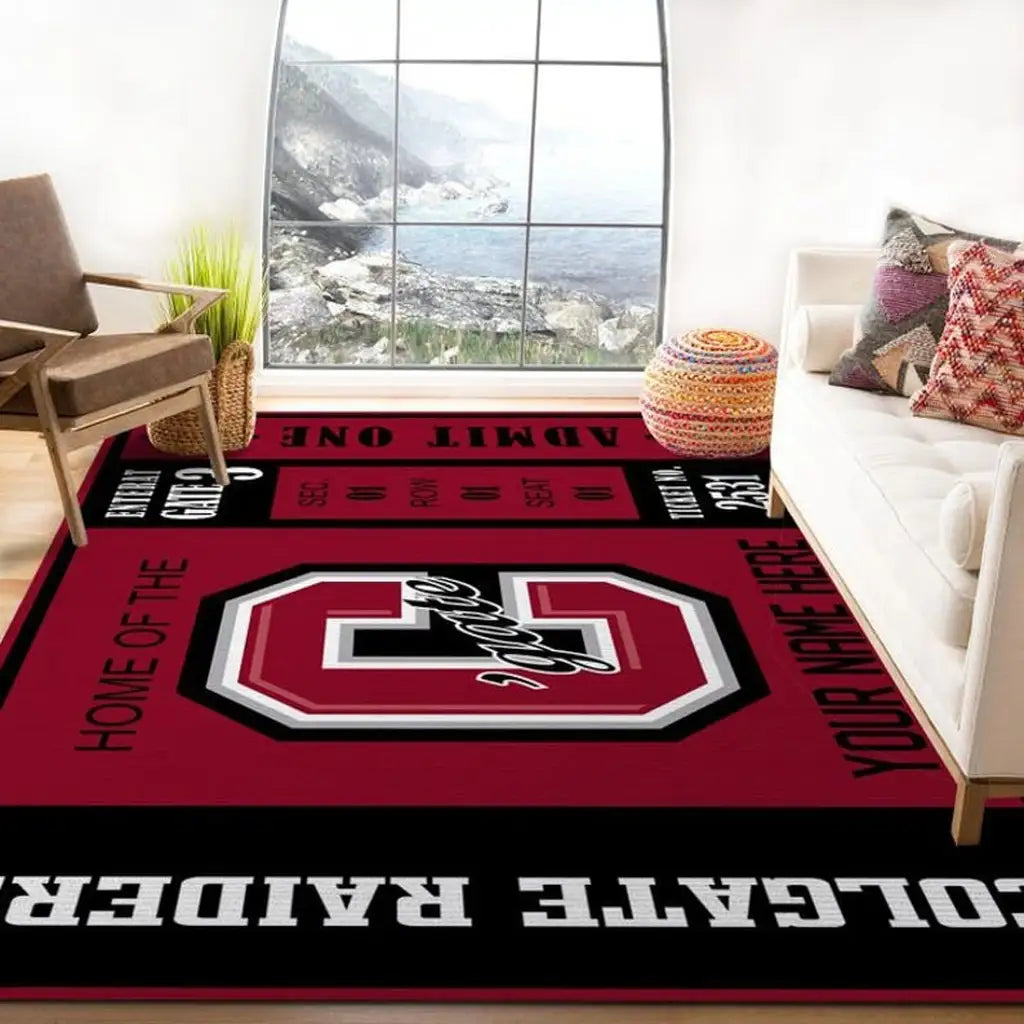 Customizable College Team Logo Area Rug for Home...