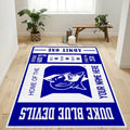 Duke Devils Sports Team Logo Rug for Home Blue a...