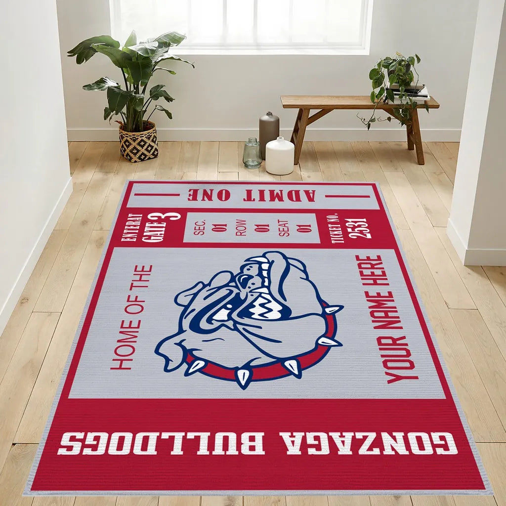 Gonzaga Bulldogs Area Rug Ticket Style for Fans ...