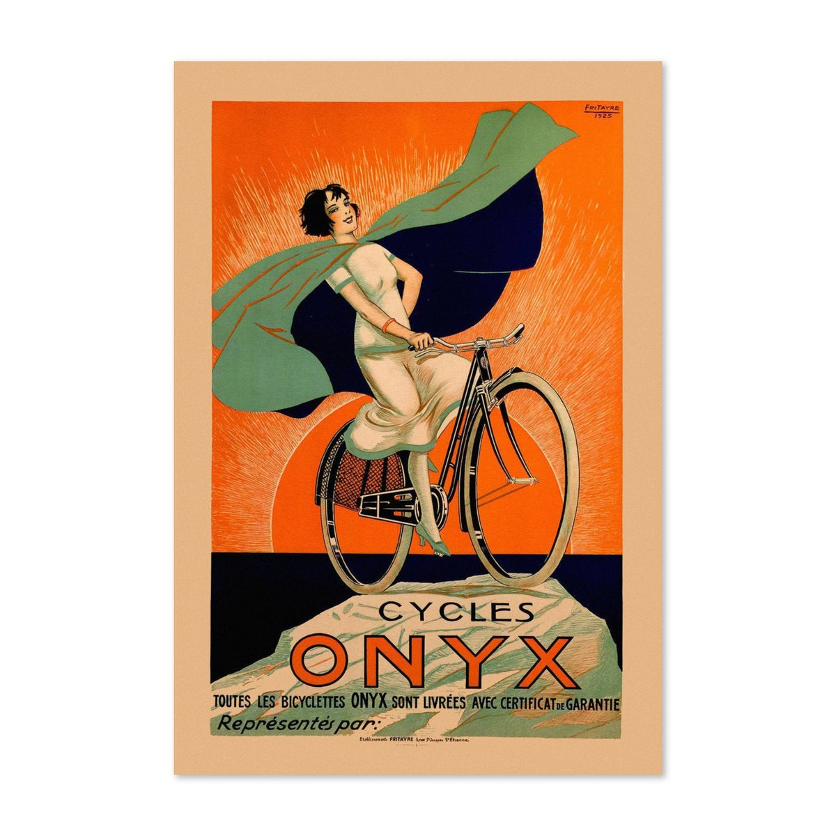 Cycles Onyx Poster ‚Äî 1925 Vintage Bicycle Print | Cycling Wall Art