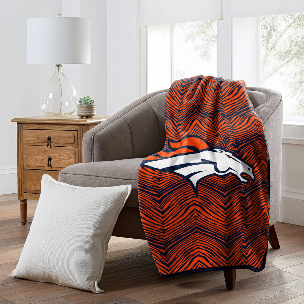 Zubaz x Northwest NFL Denver Broncos Zubified Raschel Throw Blanket