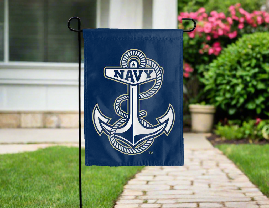 Naval Academy - Anchor Double Sided Garden Flag