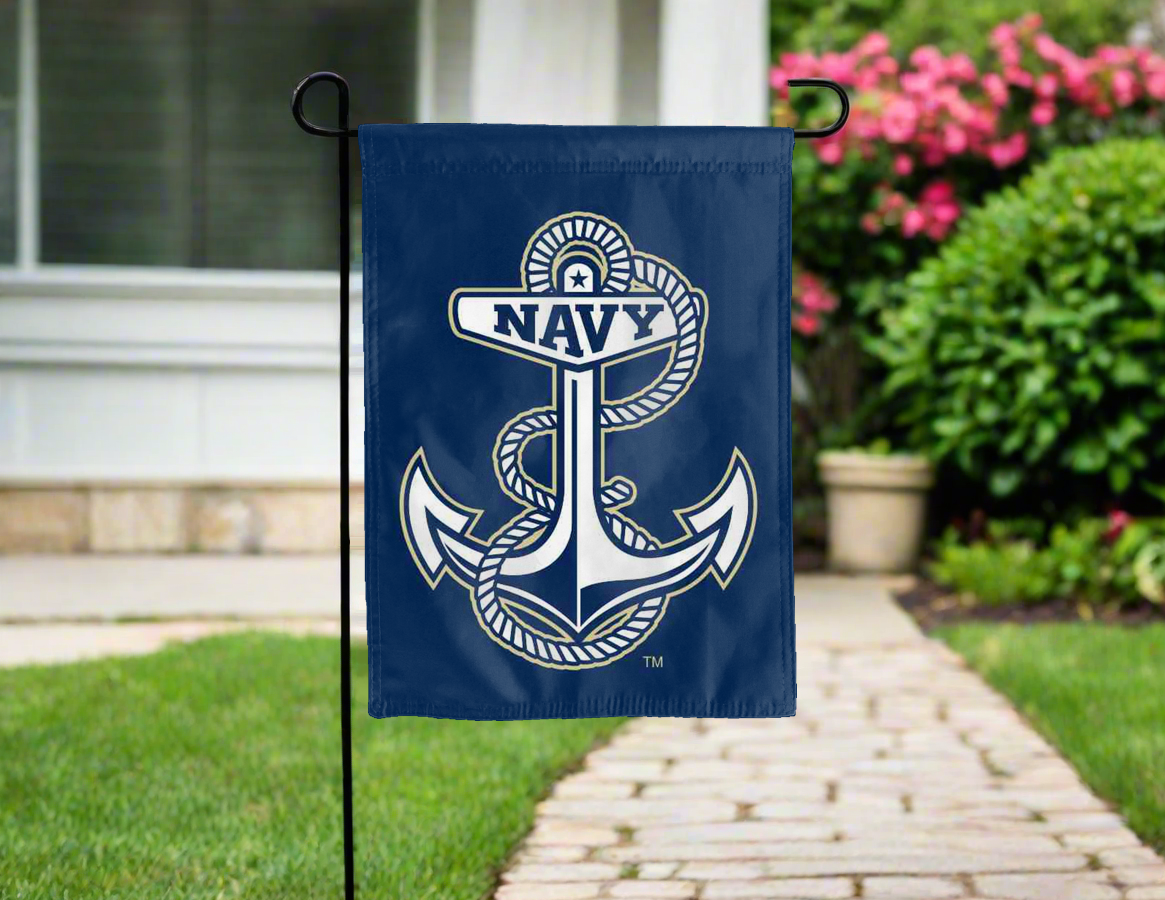 Naval Academy - Anchor Double Sided Garden Flag