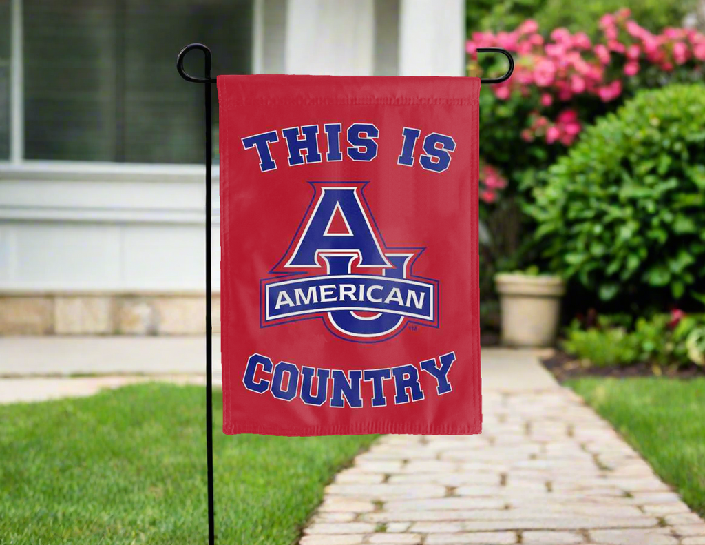 American University Garden Flag with This Is AU American Country Logo