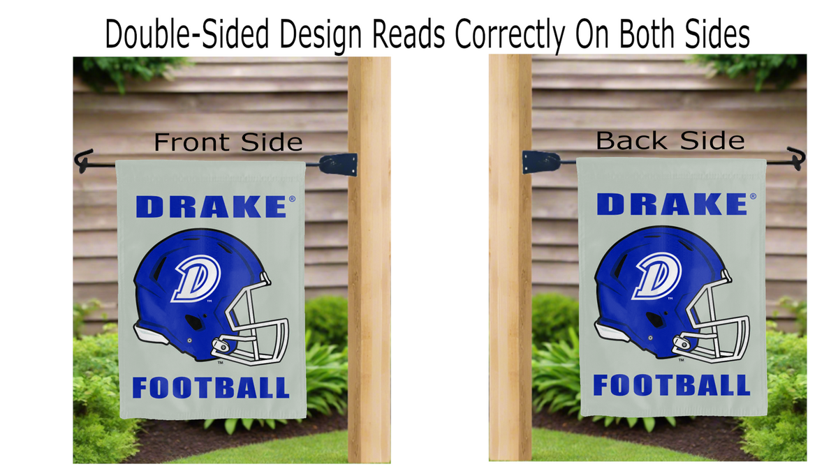 Drake University Football Double Sided Garden Flag