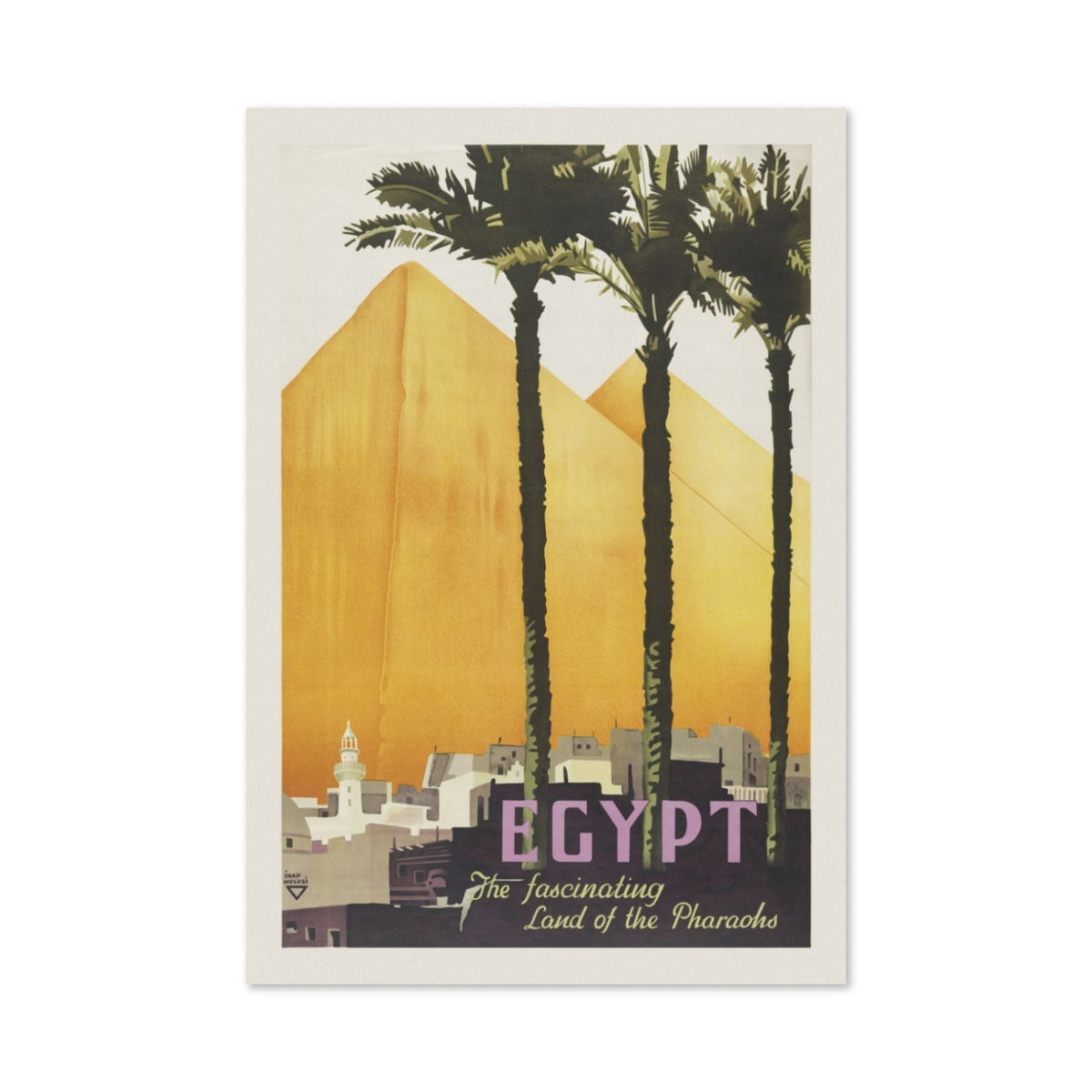 Egypt ‚Äî Land of the Pharaohs ‚Äî Vintage 1930s Travel Poster | Egypt Wall Art