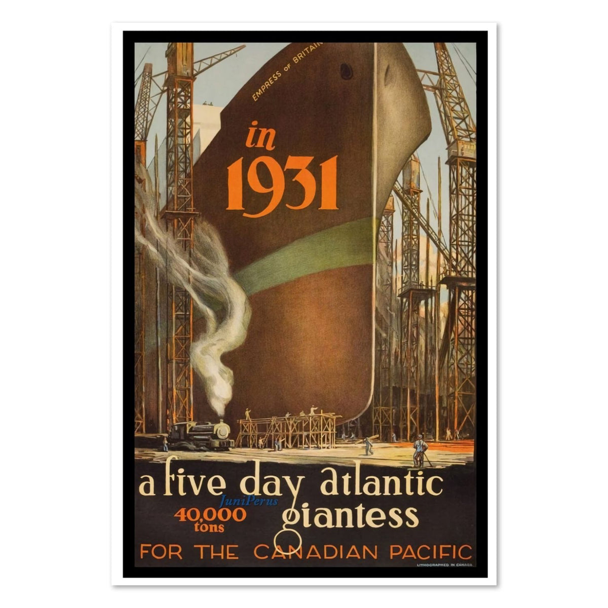 Empress of Britain ‚Äî Canadian Pacific ‚Äî Vintage 1930 Travel Poster | Ocean Liner Wall Art