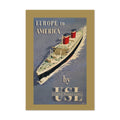 Europe to America ‚Äî United States Lines ‚Äî Vintage 1950s Travel Poster | Ocean Liner Wall Art