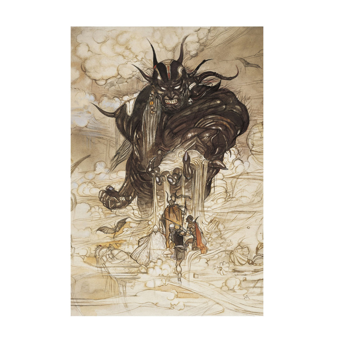 Final Fantasy I Poster ‚Äî The Cloudsea Djinn by Yoshitaka Amano | Square Enix Fine Art Wall Art